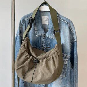 Crescent Bag Nylon Crossbody Bags for Women Army Green